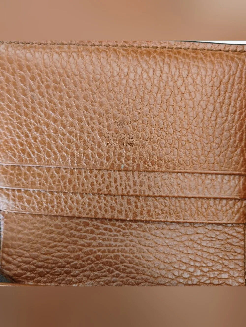 EUC Gucci Denim Monogram Wallet with Brown Leather Trim GHW - Picture 10 of 14